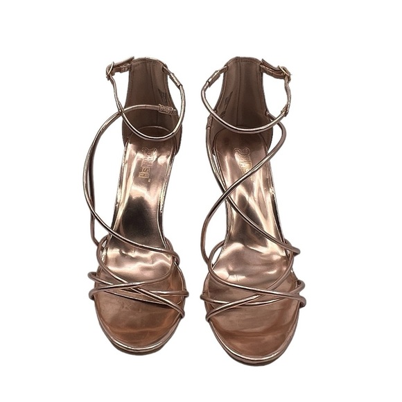 Brash Rose Gold Strappy Heeled Sandals Size 8 Women’s - Picture 5 of 10